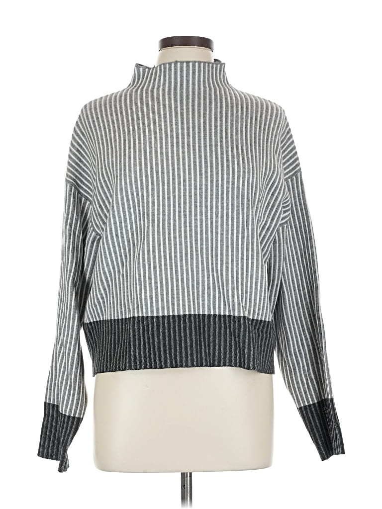Pre-owned Tahari Turtleneck Sweater In Silver