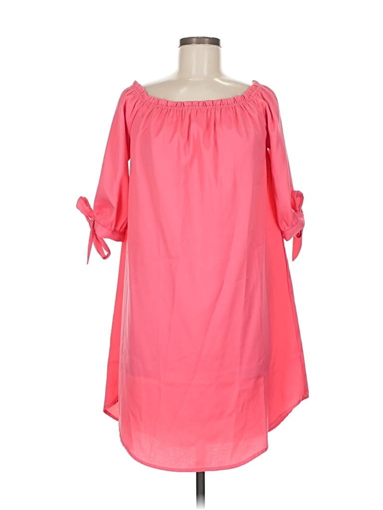 Love J 3/4 Sleeve Top Pink Off The Shoulder Neckline Tops In Pink