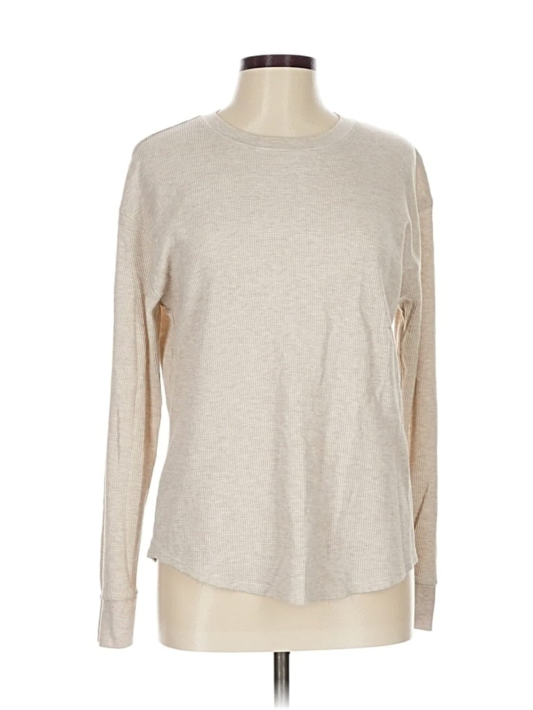 Pre-owned Time And Tru Long Sleeve T-shirt In Brown