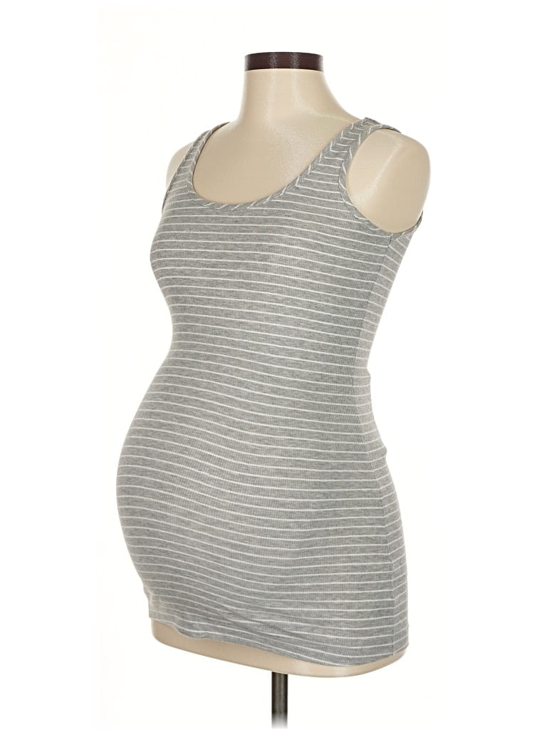 Pre-owned A Pea In The Pod Tank Top Gray Strapless Neckline Tops