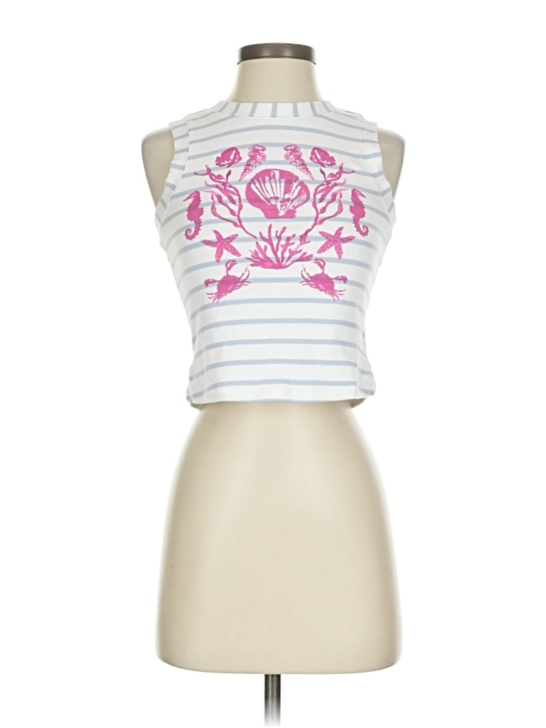 Pre-owned Maeve By Anthropologie Sleeveless Top White Halter Neckline Tops