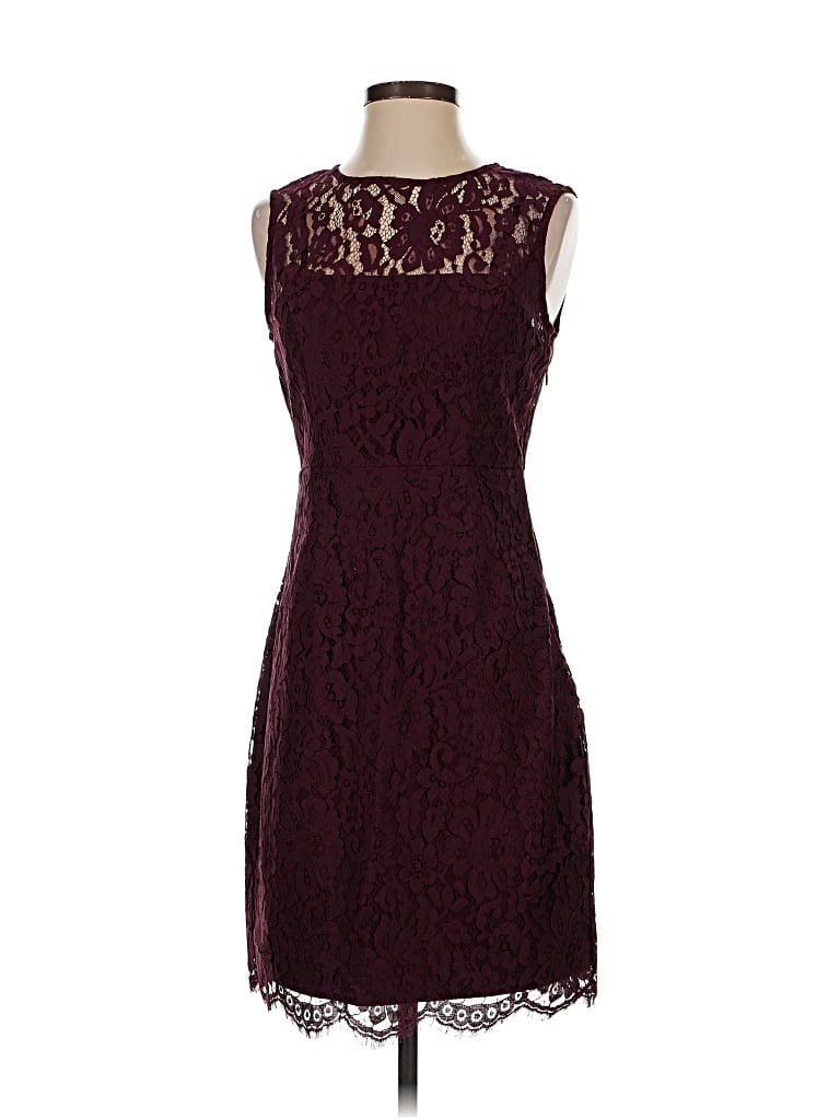 Pre-owned Eva Mendes By New York & Company Cocktail Dress In Burgundy