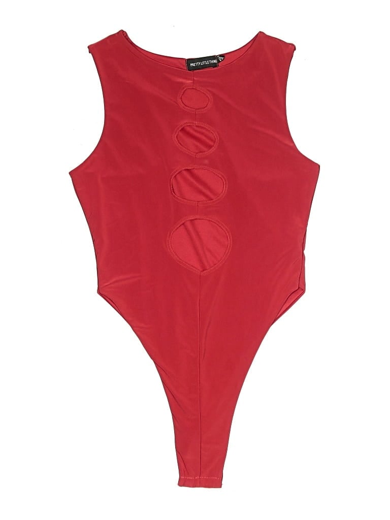Pre-owned Prettylittlething Bodysuit In Red