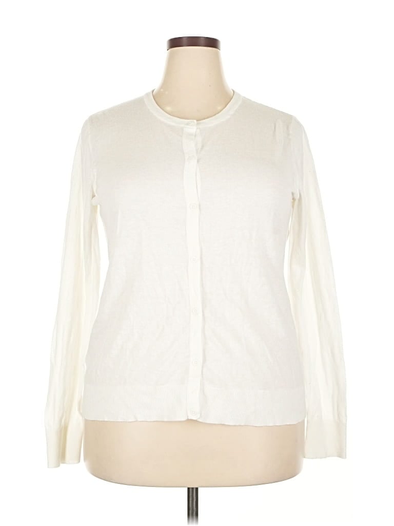 Pre-owned Eddie Bauer Cardigan Sweater In White