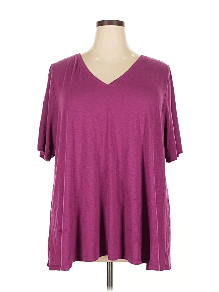 Pre-owned Lane Bryant Short Sleeve T-shirt In Purple