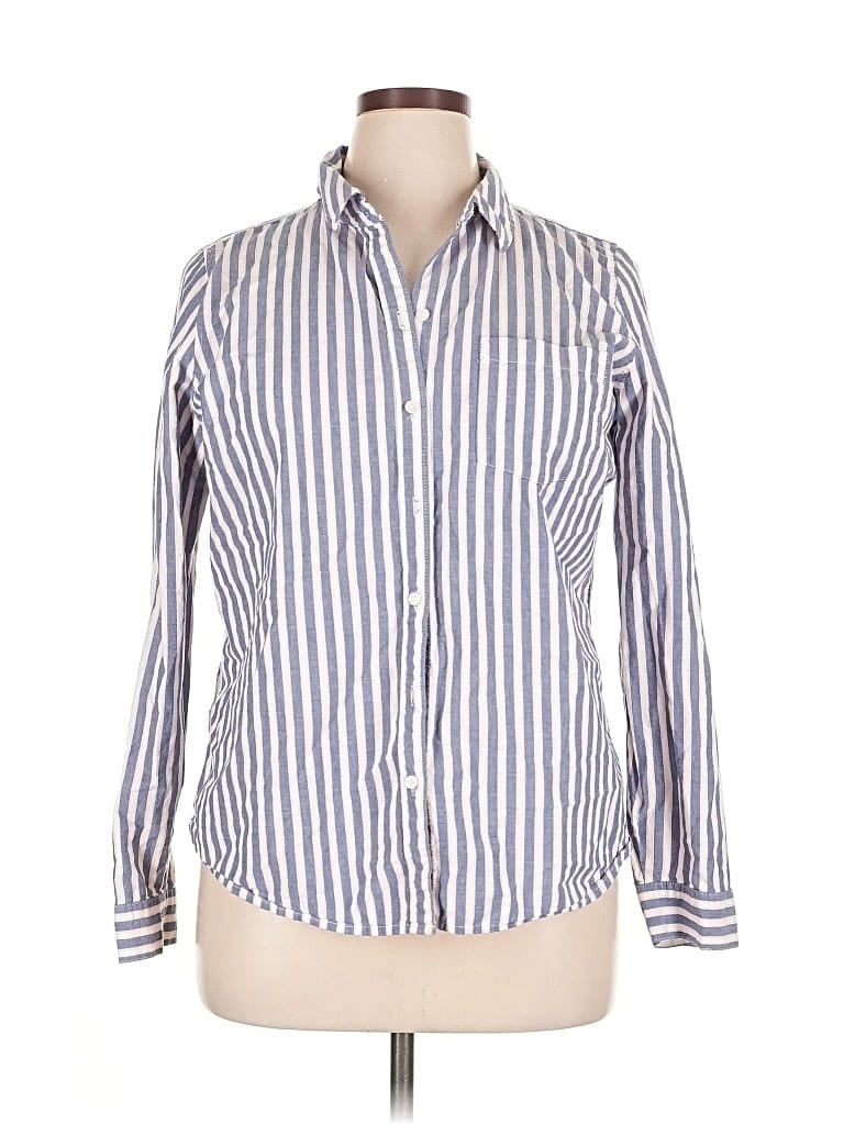 Pre-owned Croft & Barrow Long Sleeve Button Down Shirt In Blue