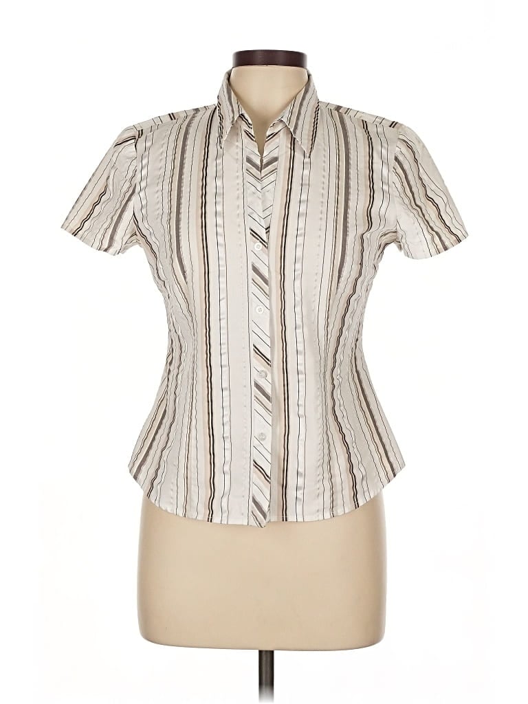 Pre-owned Assorted Brands Short Sleeve Blouse In White