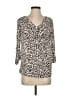 Charlotte Animal Print Ivory 3/4 Sleeve Blouse Size S - photo 1