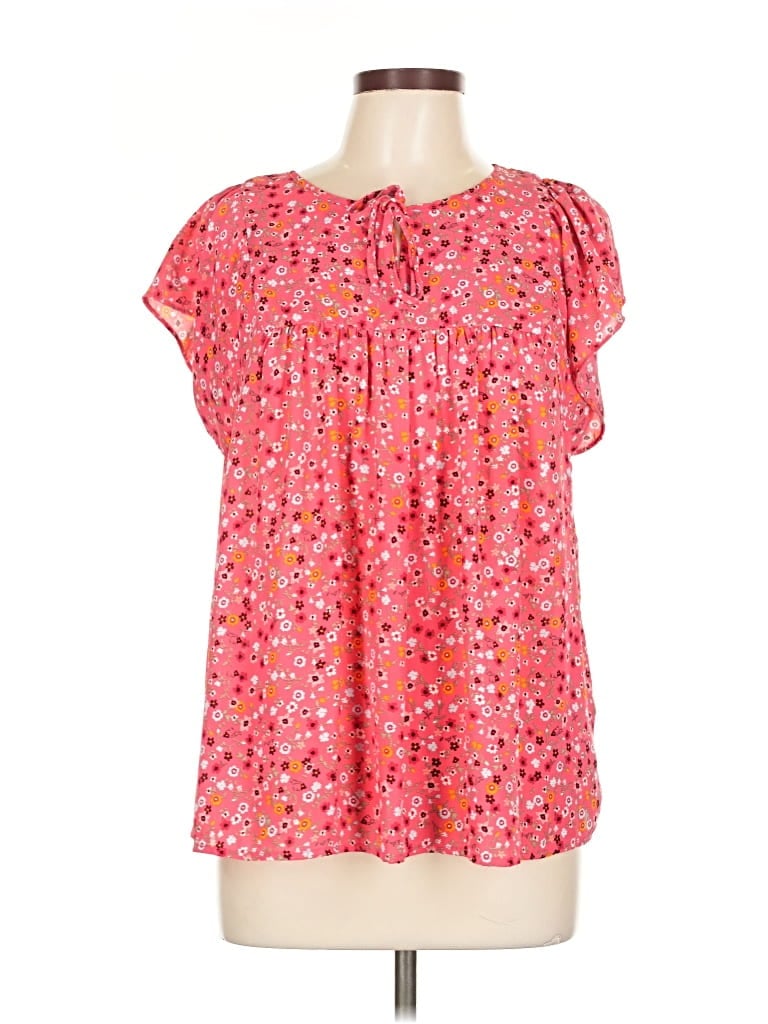 Pre-owned Gap Short Sleeve Blouse In Pink