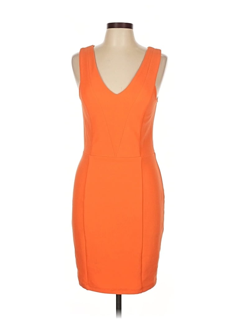 Pre-owned Kardashian Kollection Cocktail Dress In Orange