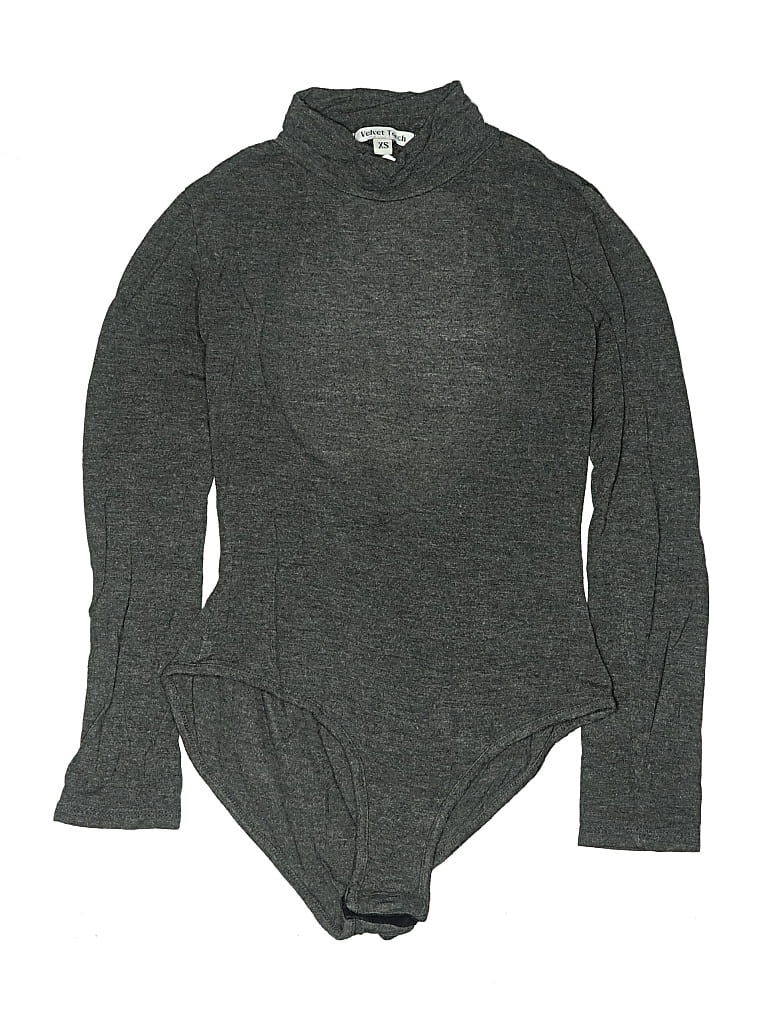 Pre-owned Velvet Torch Bodysuit In Gray