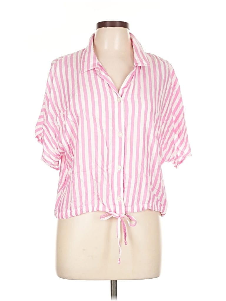 Pre-owned Beachlunchlounge Short Sleeve Blouse In Pink