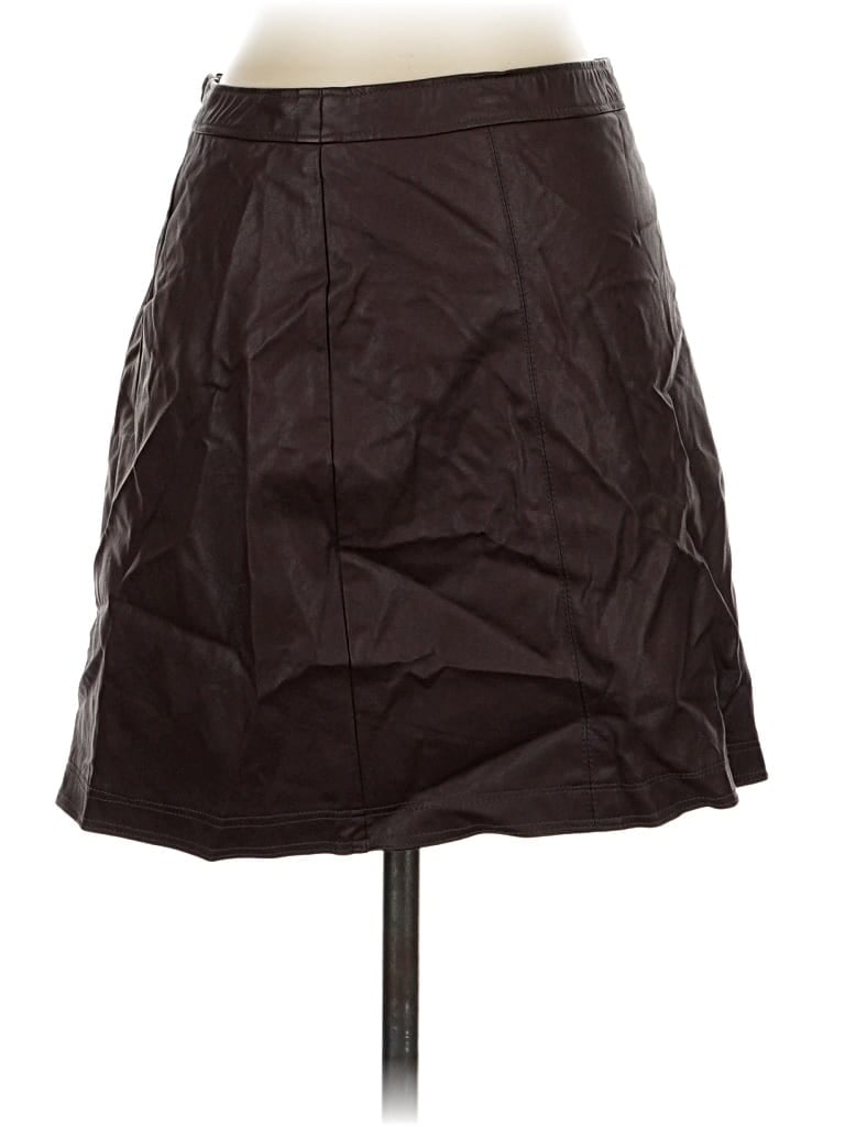 Pre-owned Abercrombie & Fitch Faux Leather Skirt In Brown