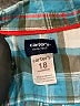 Carter's 100% Cotton Plaid Teal Long Sleeve Button-Down Shirt 12-18 MO / 18 MO - photo 3