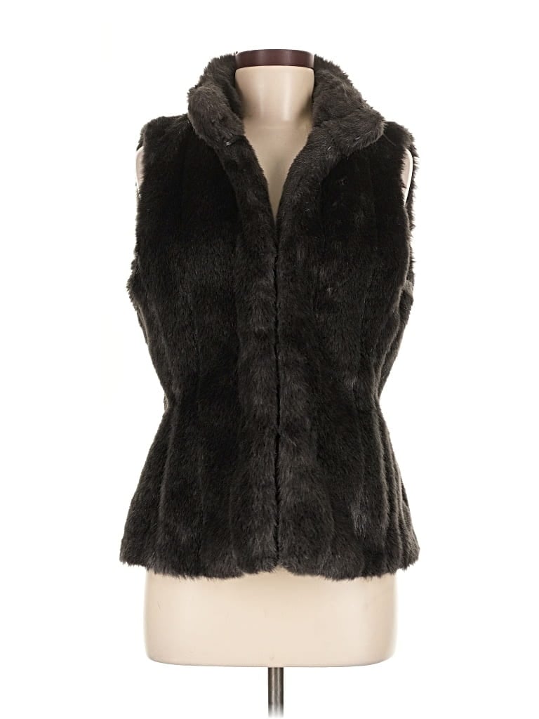 Pre-owned Banana Republic Faux Fur Vest In Gray