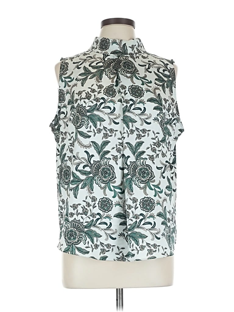 Pre-owned Ann Taylor Factory Sleeveless Blouse In Blue