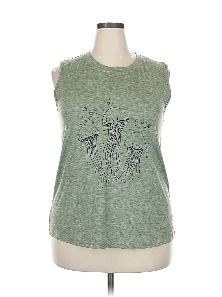 Pre-owned Unbranded Sleeveless T-shirt In Green