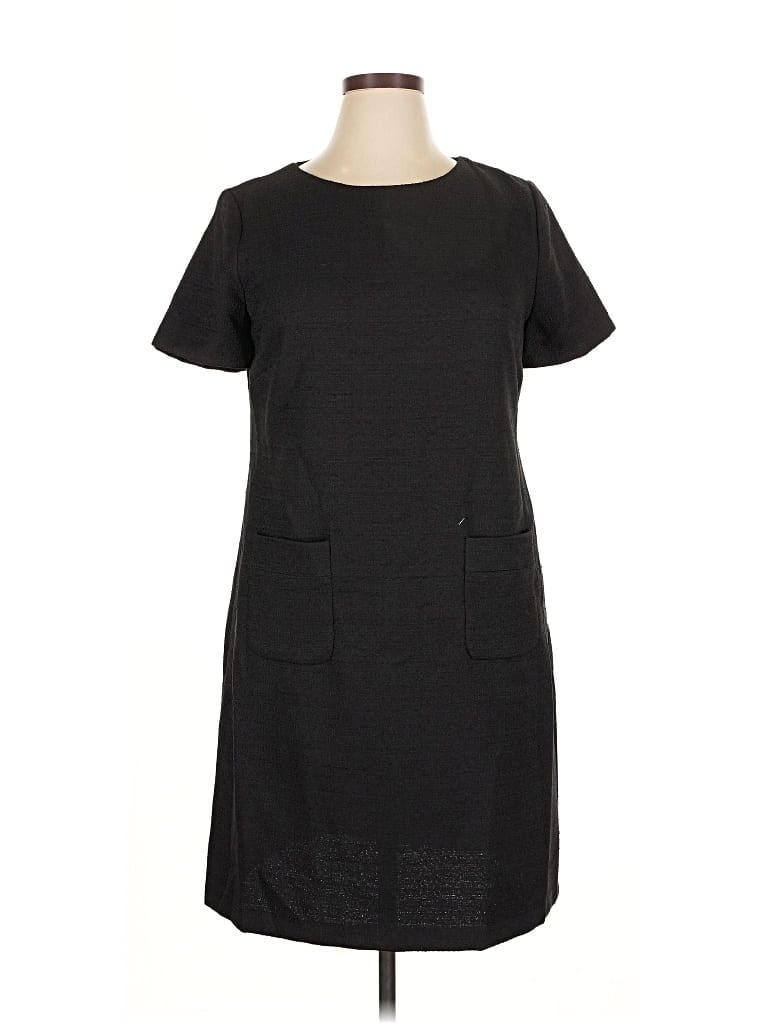 Pre-owned Andrew Marc Short Sleeve Top Black Crew Neck Tops