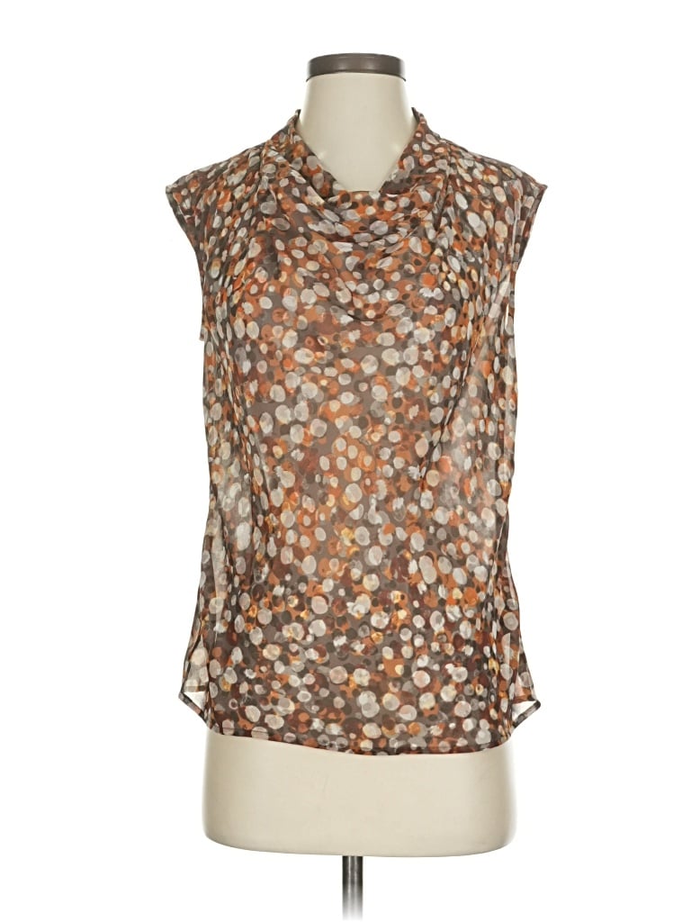 Pre-owned Nic + Zoe Sleeveless Blouse In Brown