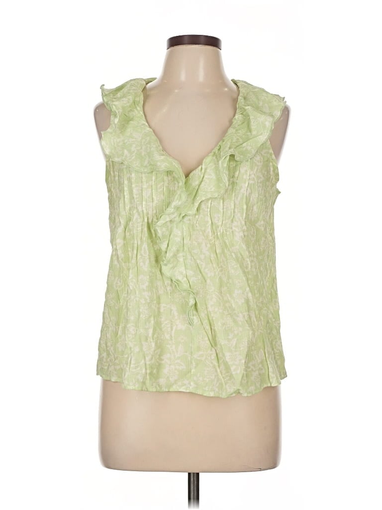 Pre-owned Ann Taylor Loft Sleeveless Blouse In Green