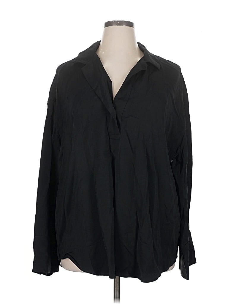 Pre-owned Banana Republic Long Sleeve Blouse In Black