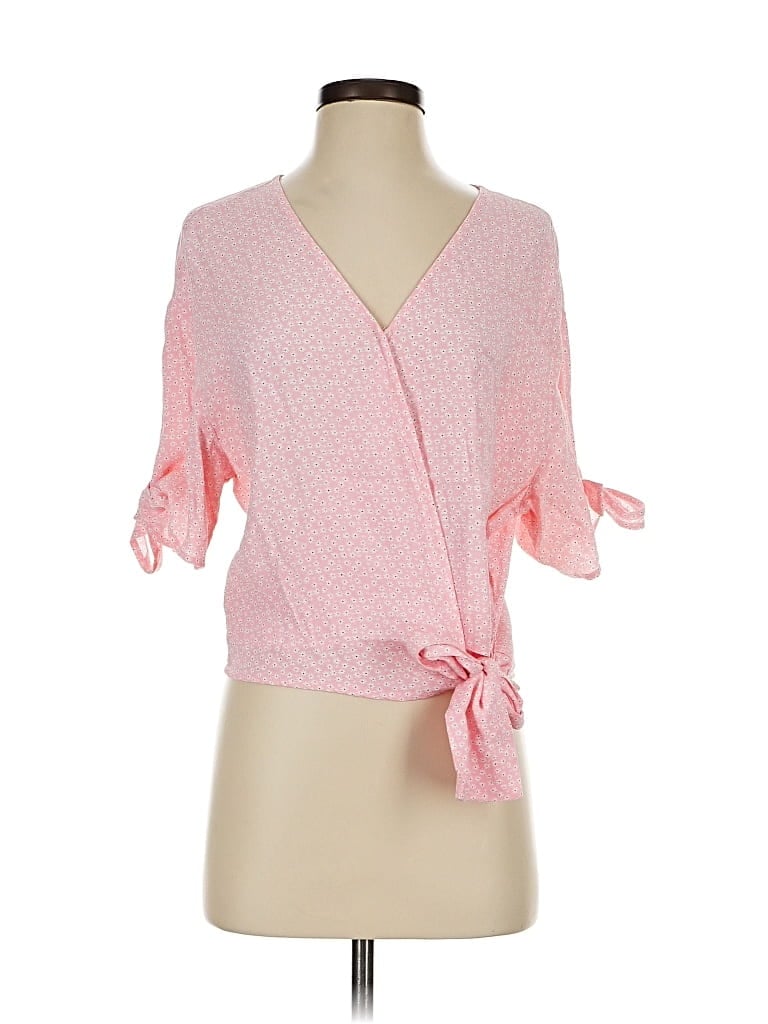 Pre-owned Gap Short Sleeve Blouse In Pink