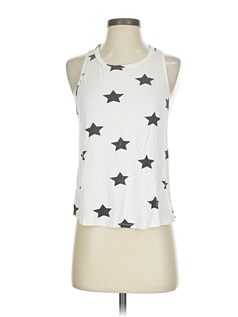 Pre-owned Terez Tank Top White Stars Pattern Halter Neckline Tops