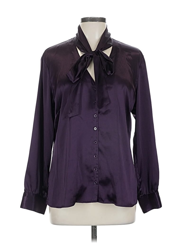 Pre-owned Chico's Long Sleeve Blouse In Purple