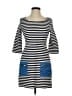 Tabitha Stripes Blue Casual Dress Size 4 - photo 1