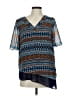 Stylus 100% Polyester Blue Short Sleeve Blouse Size M - photo 1