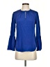 J.Crew 100% Silk Blue 3/4 Sleeve Silk Top Size 00 - photo 1