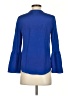 J.Crew 100% Silk Blue 3/4 Sleeve Silk Top Size 00 - photo 2
