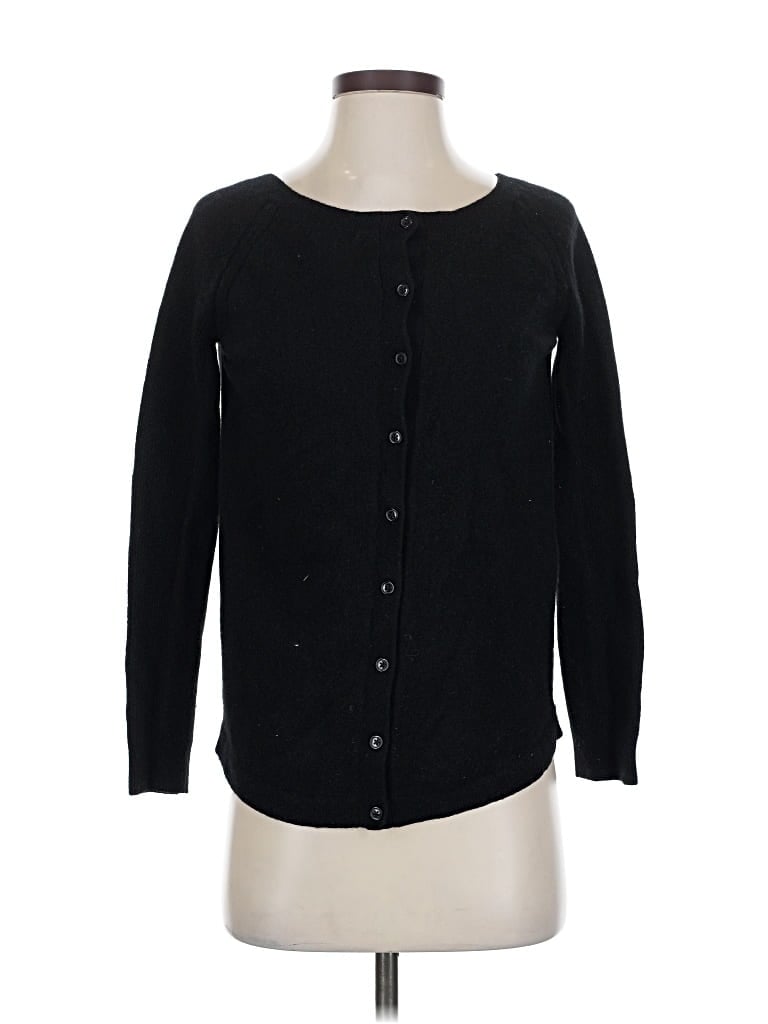 Pre-owned Splendid Cashmere Cardigan Sweater In Black