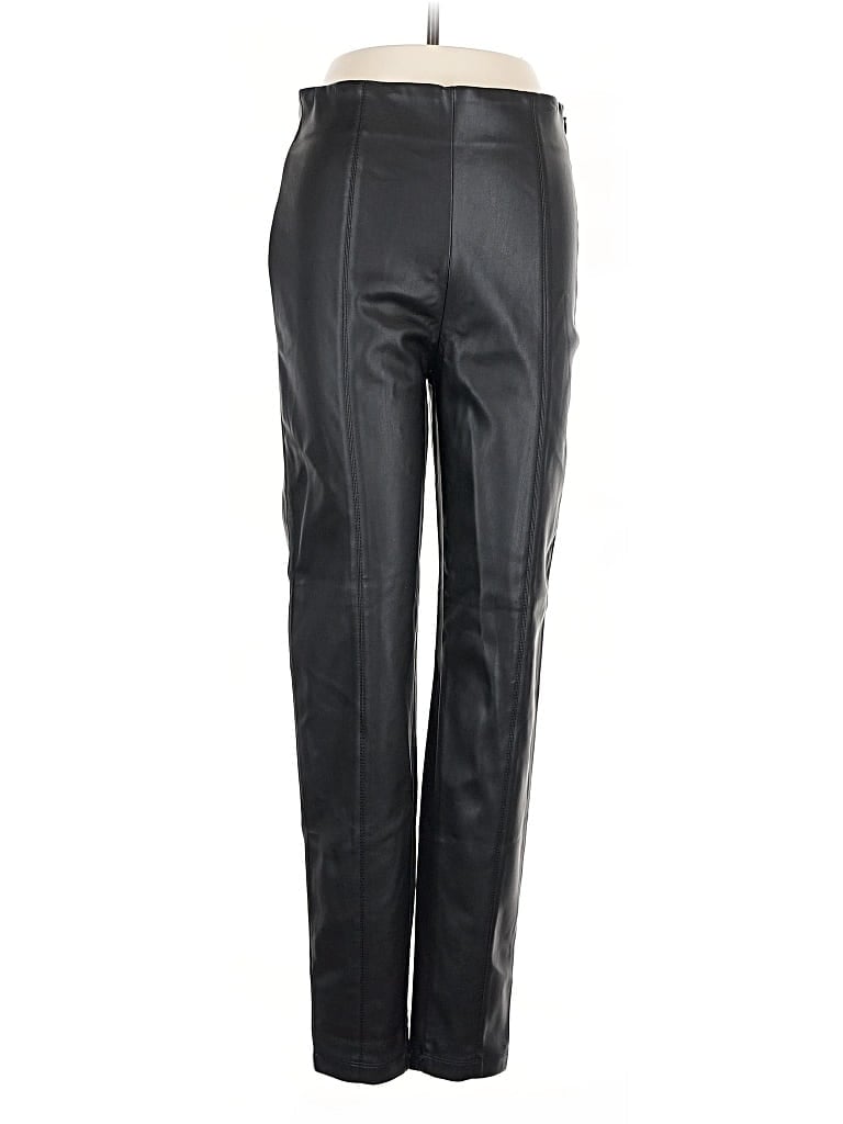Pre-owned Ann Taylor Faux Leather Pants In Black