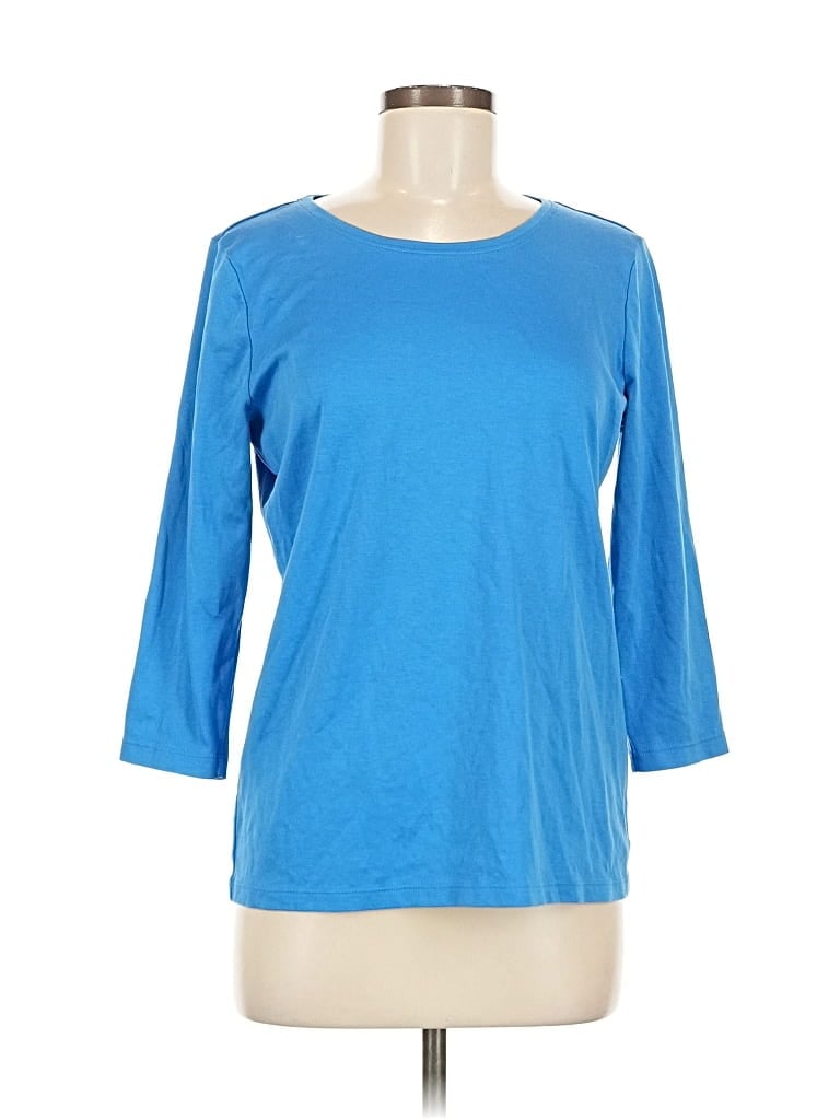 Pre-owned L.l.bean 3/4 Sleeve T-shirt In Blue