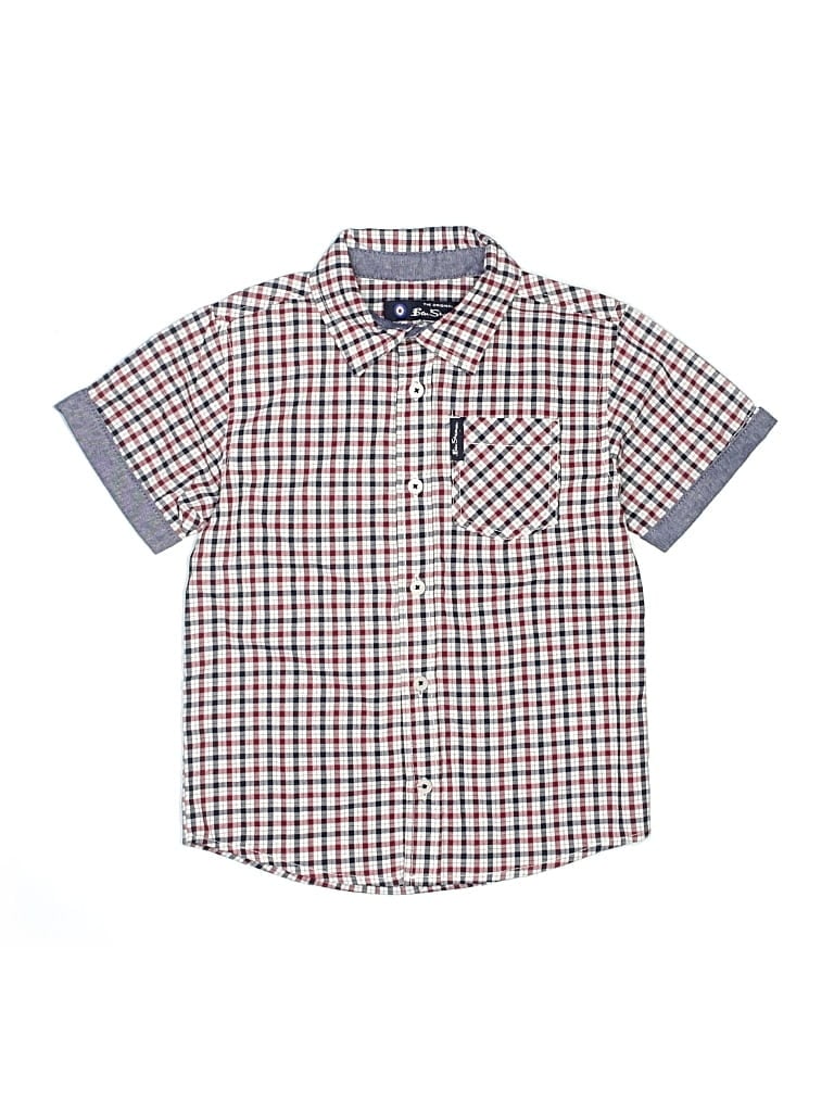Pre-owned Ben Sherman Kids' Short Sleeve Button Down Shirt In Red