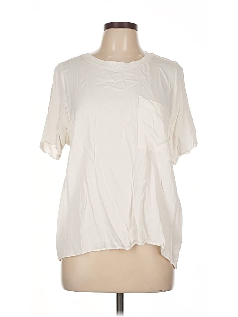 Pre-owned Nordstrom Short Sleeve T-shirt In White