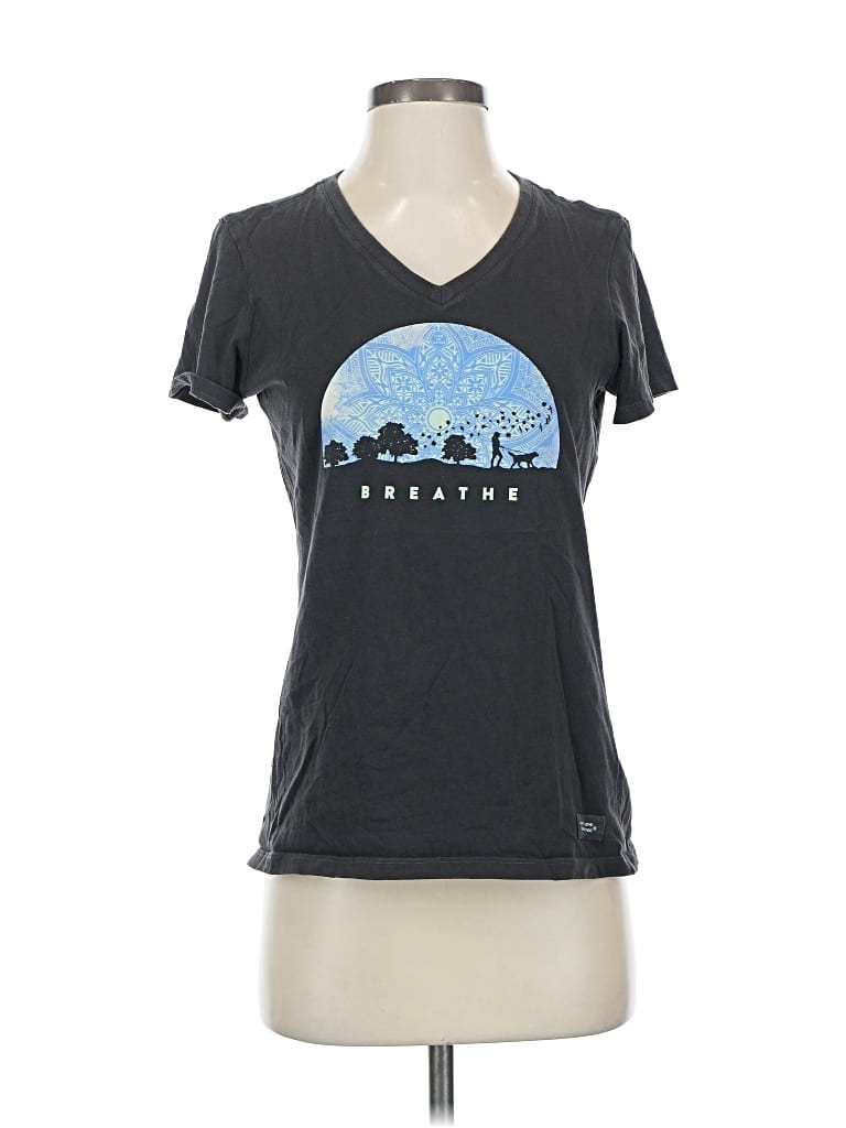 Pre-owned Life Is Good Short Sleeve T-shirt In Gray