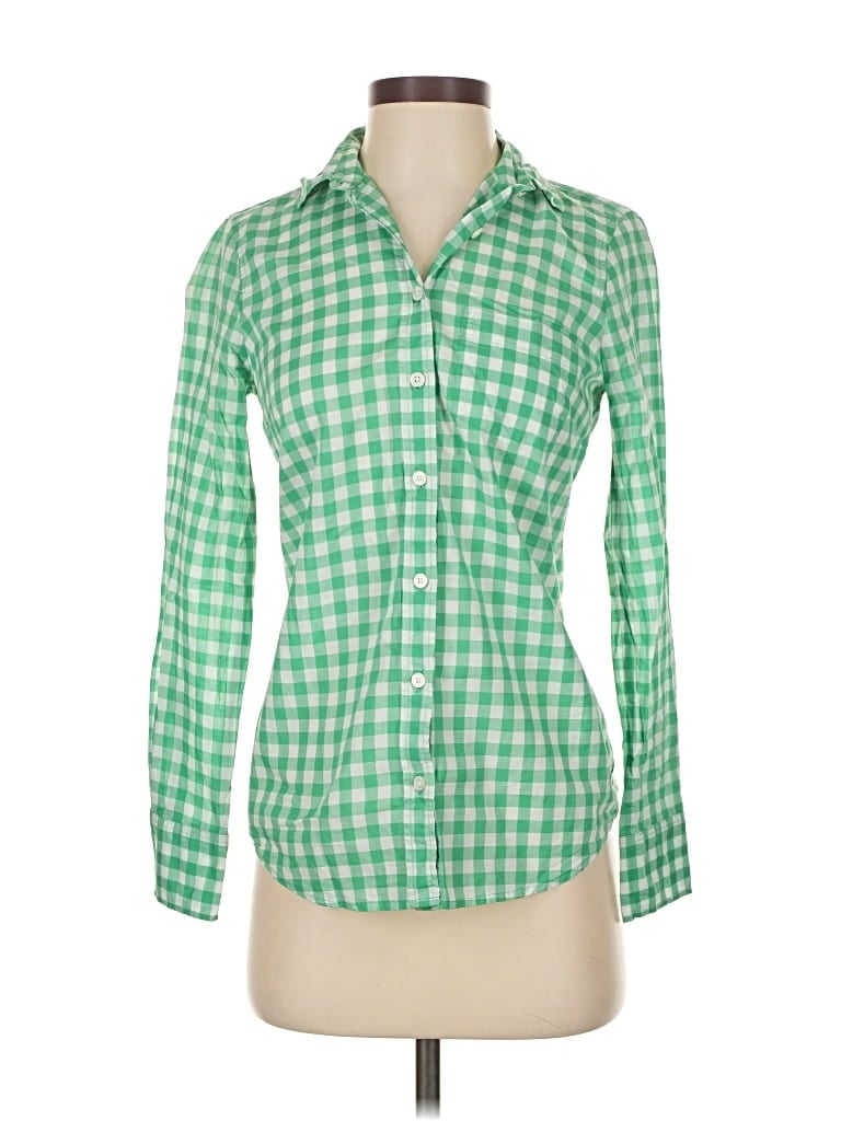 Pre-owned J.crew Factory Store Long Sleeve Button Down Shirt In Green