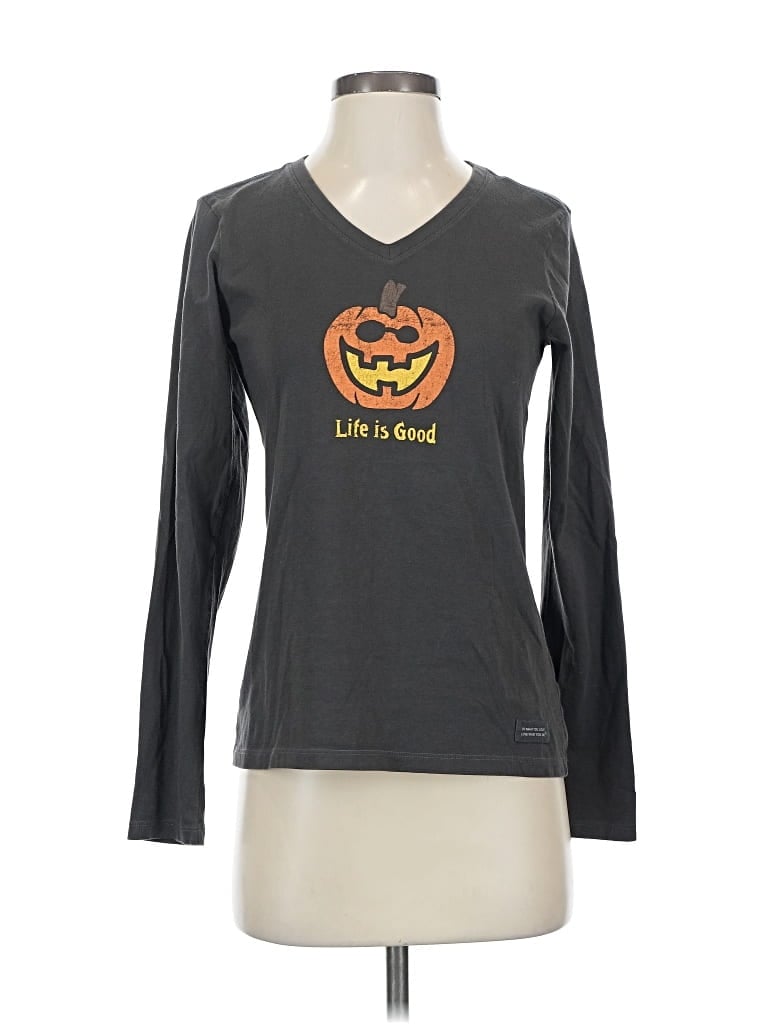 Pre-owned Life Is Good Long Sleeve T-shirt In Gray