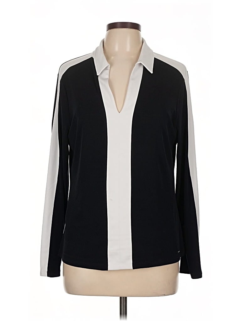 Pre-owned Calvin Klein Long Sleeve Polo Shirt In Black