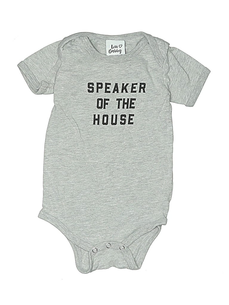 Pre-owned Assorted Brands Babies' Short Sleeve Onesie In Gray