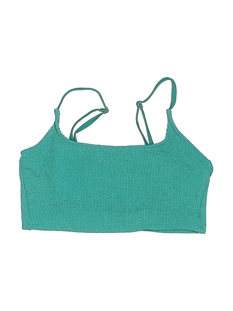 Pre-owned Kona Sol Swimsuit Top Teal Swimwear In Blue