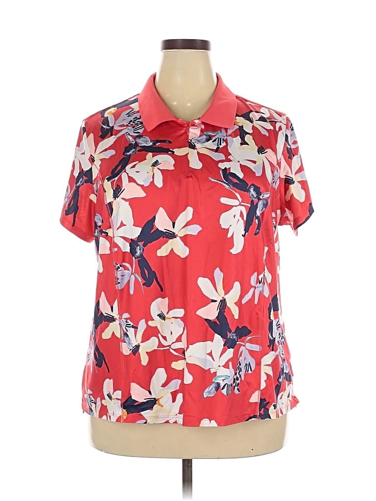 Pre-owned Tek Gear Short Sleeve Polo Shirt In Red