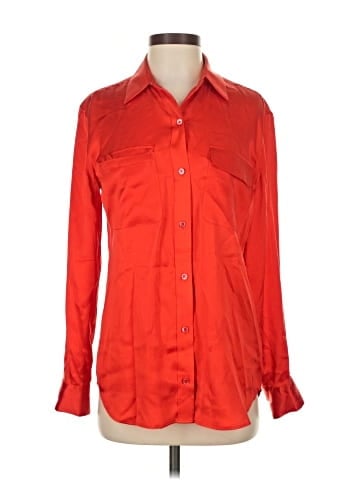 Equipment Long Sleeve Silk Top (view 1)