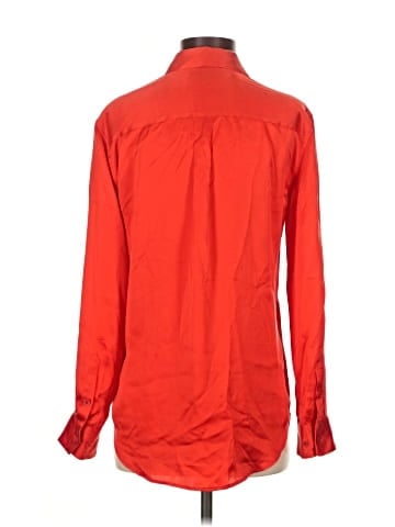 Equipment Long Sleeve Silk Top (view 2)
