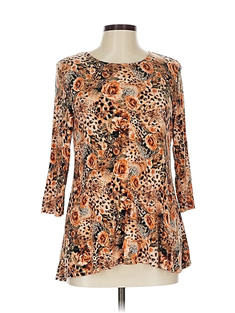 Pre-owned Intro 3/4 Sleeve T-shirt In Brown