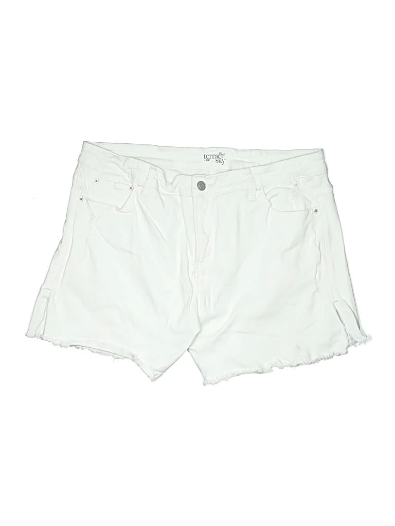 Pre-owned Terra & Sky Denim Shorts In White