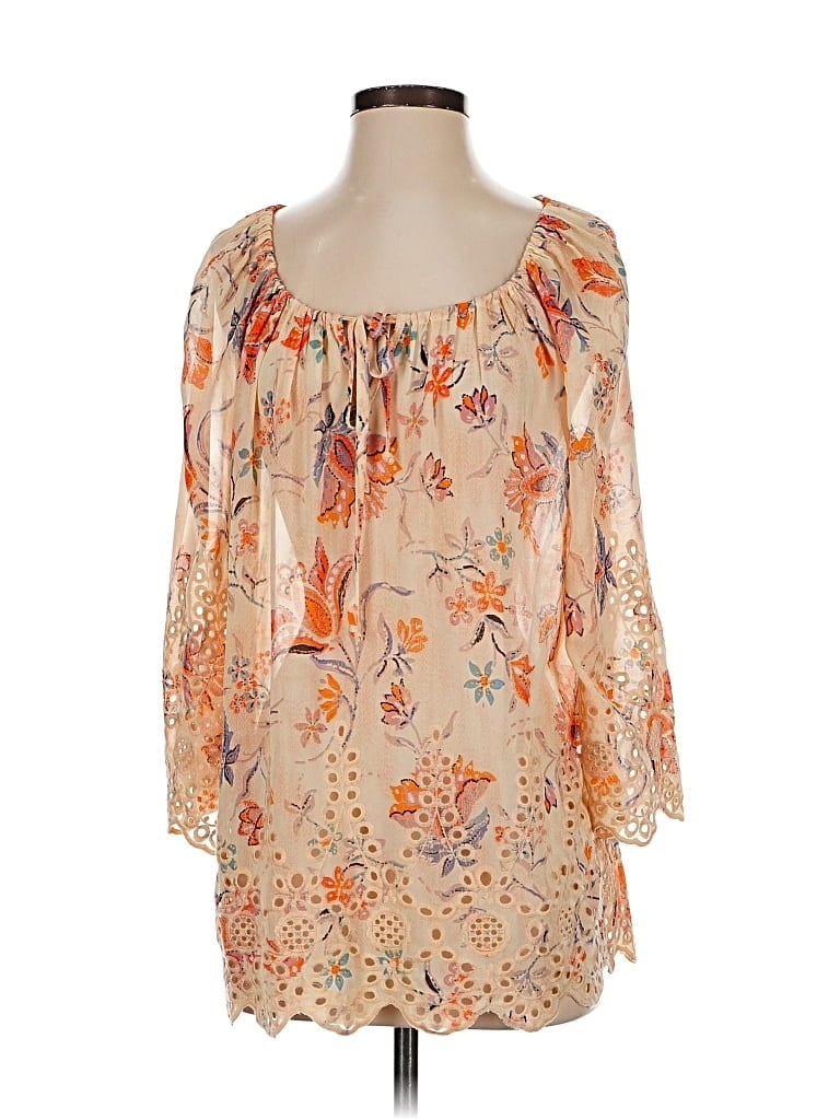 Pre-owned Meadow Rue 3/4 Sleeve Blouse In Orange