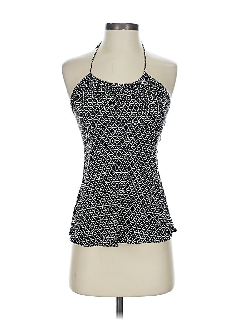 Pre-owned Express Design Studio Sleeveless Silk Top Black Halter Neckline Tops